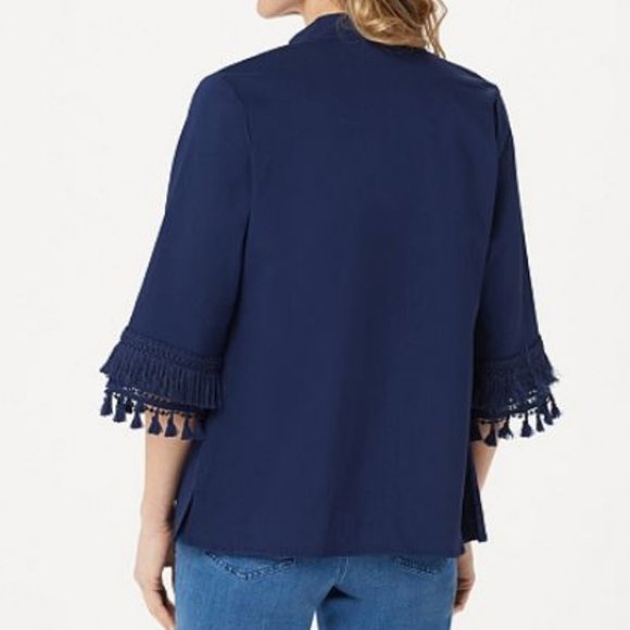 Belle by Kim Gravel Citi Twill Zip-Front Jacket - Picture 2 of 4